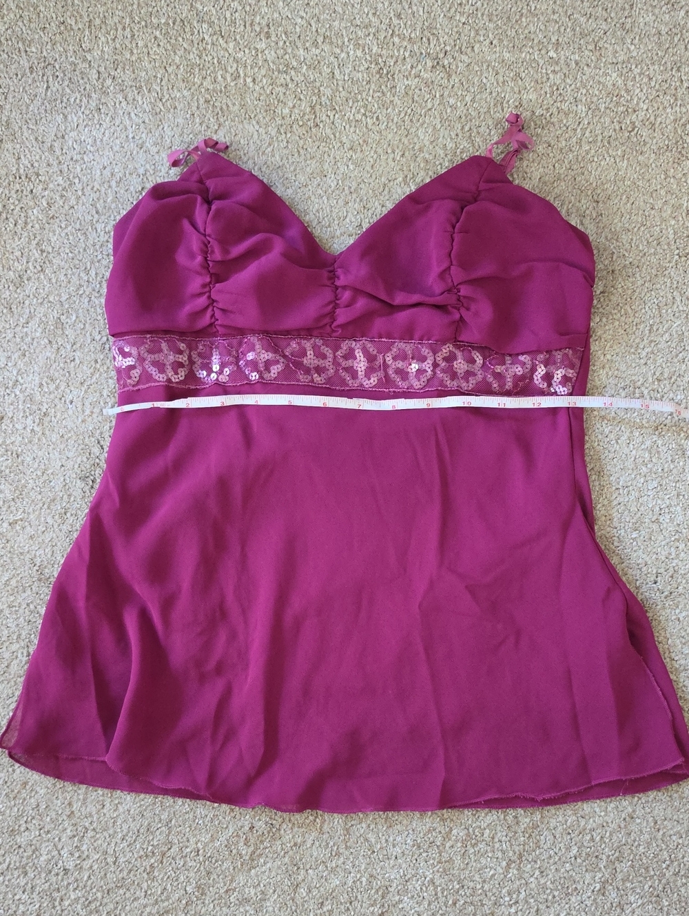 Women’s Fuchsia Lace-Trim Cami Top